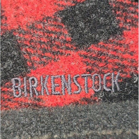 Birkenstock Zermatt Shearling Red & Black Plaid Wool Felt Slippers Size 37/L6 M4 - Picture 9 of 11